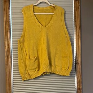 Yellow V-Neck Women's Sweater Vest